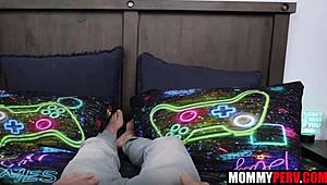 At the hospital, stepmom doctor grips stepson's cock for hands-on taboo healing.