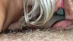 friend massages pink cock before throat cum blast