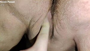 Chubby Brazilian brunette humps pillow hard before mounting your thick cock for deep ride.