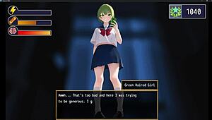 Green haired femuzero girl smothers with facesitting!
