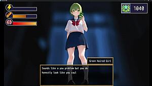 Green haired femuzero girl smothers with facesitting!