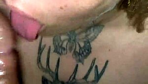 Watch this tattooed Latina goddess deepthroat swallow every drop sloppy?