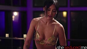 Masseuse seduces babe into rough pussy licking action!