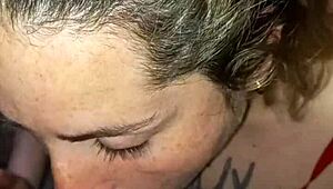 Watch this tattooed Latina goddess deepthroat swallow every drop sloppy?