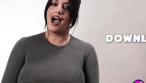 after the kinky interview huge tits arab babe sarah fingers her pussy wildly