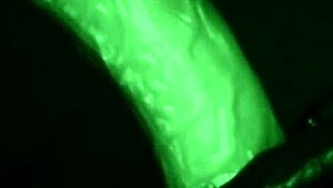 Gloved Solo Handjob With Sticky Slimy Latex Grip On Dildo Toy
