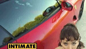 Fucking Sexy Geisha Kyd Cowgirl Beside Hot Sports Car In POV