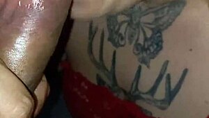 Watch this tattooed Latina goddess deepthroat swallow every drop sloppy?