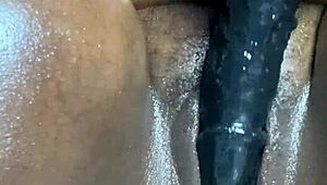 omg stella rose's fat ass pussy gettin drilled so hard by huge oiled dildo she squirts like a whore!!