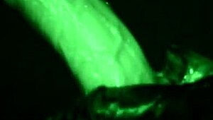 Gloved Solo Handjob With Sticky Slimy Latex Grip On Dildo Toy