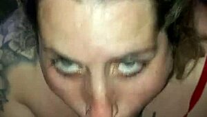 Watch this tattooed Latina goddess deepthroat swallow every drop sloppy?
