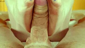 ever seen a petite amateur babe's feet make him explode in homemade pov footjob cumshot?