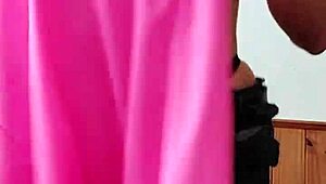 Gym milf latina shifts from casual to sporty lingerie showing big ass
