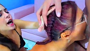 Two Horny Girls Swallow Big Cock Sloppy!