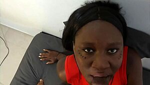 what the fuck is wrong with this ebony whore she can barely suck that big black cock