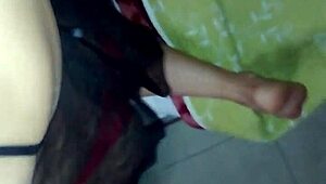 Italian milf in lingerie slurps massive cock hungrily