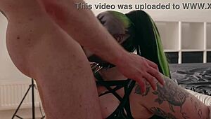 Assfucking Finland's goth anal goddess Nova the nerd with rough bareback gaping!