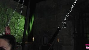 whoa guy wears bdsm mask n strapon for brunette to ride till she cums hard 🔥