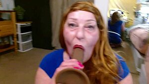 Redhead Business Woman Hires Escort for Multiple Cum in Mouth with Dawnskye1962 IR Roleplay Humiliation