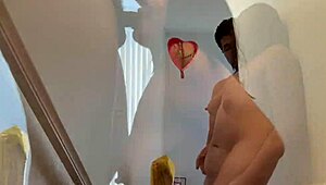 latina paisa soaks staircase wildly after deep anal pounding.