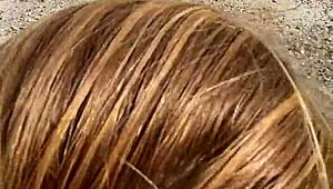 i'm like totally crushin on this sexy blonde with long hair gettin wild outdoors...