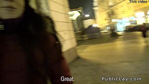 european brunette amateurs picked up for public outdoor group pussy bang pov
