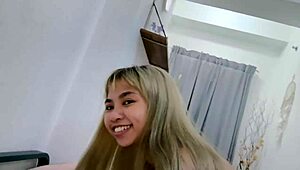hey check out my new lingerie on my indonesian wife she sucks me off but no swallow reward
