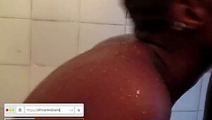 real african amateurs go wild first time licking each other's tight pussies