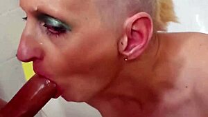 German milf prostitute sandra chokes on deep facefucking cock jan 15