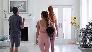 Perverted Yoga Trainer Fucks Lauren Phillips and Penelope Kay