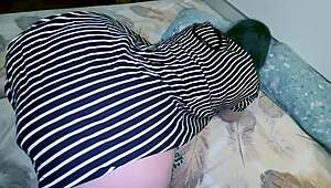 Watch this homemade clip of my big-ass milf taking rough anal and slurping cock