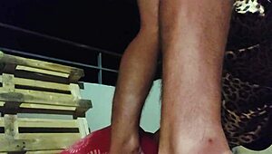 French slut in black satin dress and corset begs for doggystyle fuck, blowjob, and pussy licking!