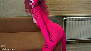 bodypainted babe sensually sucks cock then rides for creampie cumshot