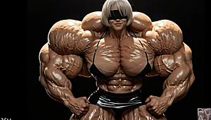 i grew into a massive muscular giantess 2b pumping huge in factory