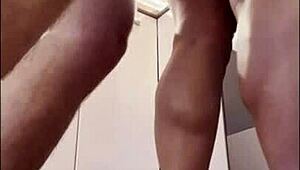 Spy cam catches milf fingering tight pussy in kitchen