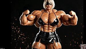 i grew into a massive muscular giantess 2b pumping huge in factory