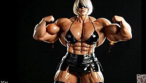 i grew into a massive muscular giantess 2b pumping huge in factory
