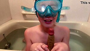 minami in sally snorkel contest underwater with big tits