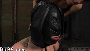 bound slave screams in anguish from rough pussy pounding