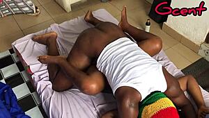 Homemade black couple screams through multiple orgasm sex!