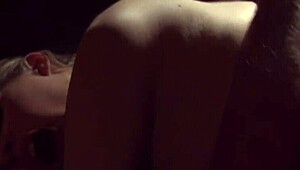 Haley Scott faces rough action in dark room with masked guys pounding her