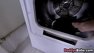 skinny teen slut deepthroats stepdaddy in laundry room