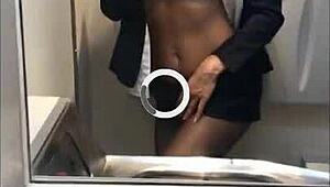 flight attendant cams steamy bathroom show wanna watch?