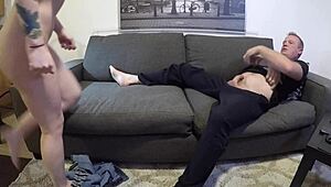 Skinny Teen Scarlett Johnson Gags on Cock Needing Cum Load