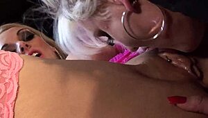 milfs slip into lingerie showing off big boobs for steamy lesbian play
