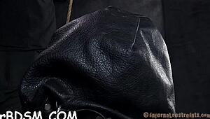 i'm shackled honey punishing my brunette bdsm body with garage toys and deep blowjob