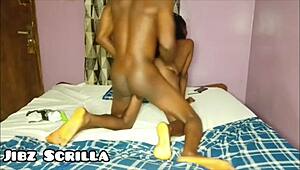 My petite ebony teen heart races handling this monster bbc tight