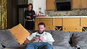 Jealous wife aroused by ai bot takes thick cum on ass