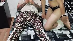 he pounds the horny stepsister doggystyle then she begs for cumshot on her face