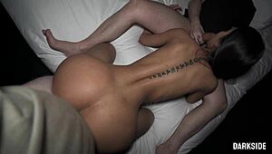 Horny asian princess takes big cock in wild threesome!